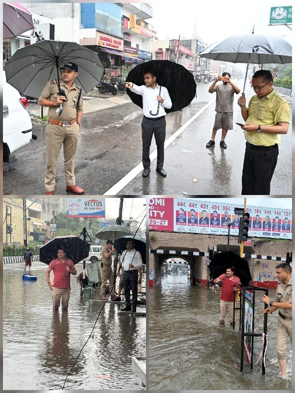 आफत की बारिश :: बारिश ने उजागर की सिस्टम की हकीकत, डीएम को खुद उतरना पड़ा मैदान में
