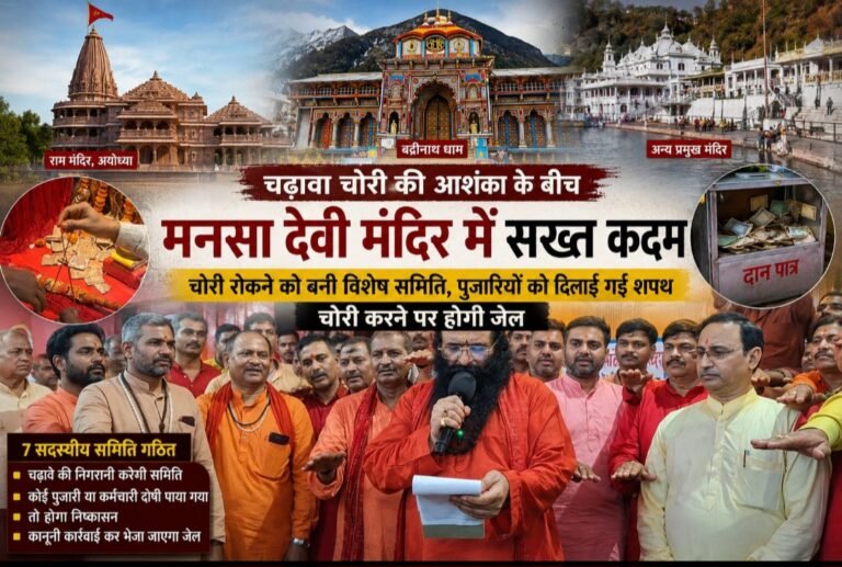 मनसा देवी मंदिर चंदा चढ़ावे पर अब ‘सात पहरेदार’, गड़बड़ी करने वालों पर होगी एफआईआर