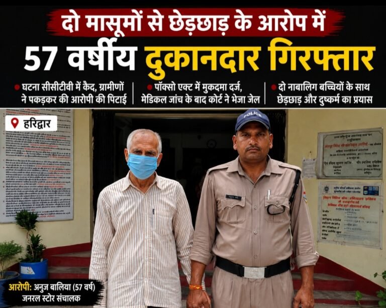 दरिन्दगी : मासूम बच्चियों से छेड़छाड़ करने वाला जनरल स्टोर संचालक वृद्ध पहुंचा सलाखों के पीछे,