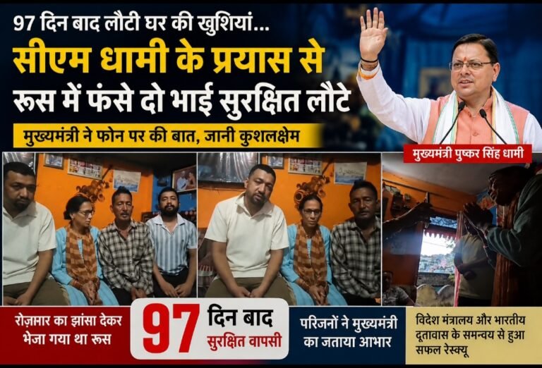 रूस में फंसे उत्तराखंड के दो भाई 97 दिन बाद लौटे घर, धामी की पहल से हुई सुरक्षित वापसी