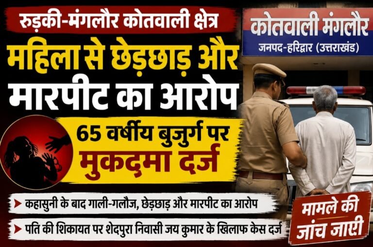 महिला से छेड़छाड़ और मारपीट का आरोप, 65 वर्षीय बुजुर्ग पर मुकदमा