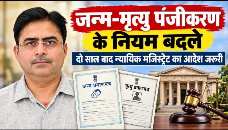 जन्म-मृत्यु पंजीकरण में अब नहीं चलेगी दो साल पुरानी देरी, मजिस्ट्रेट की अनुमति जरूरी