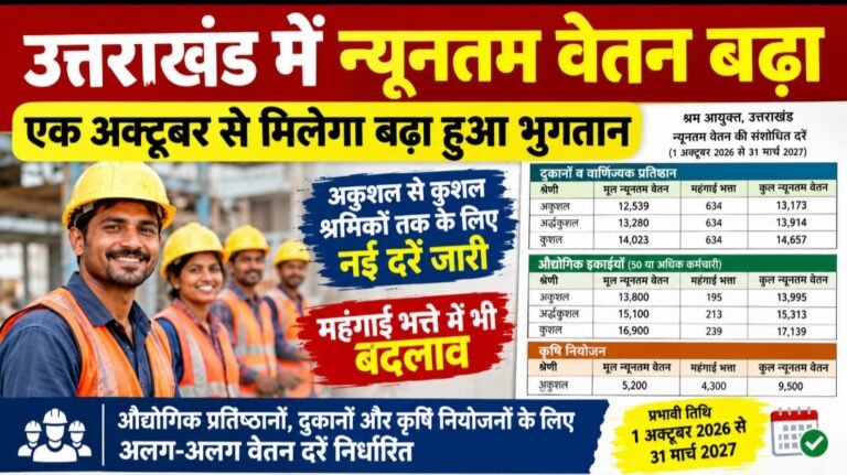 उत्तराखंड में न्यूनतम वेतन बढ़ा, श्रमिकों को एक अक्टूबर से मिलेगा बढ़ा हुआ भुगतान